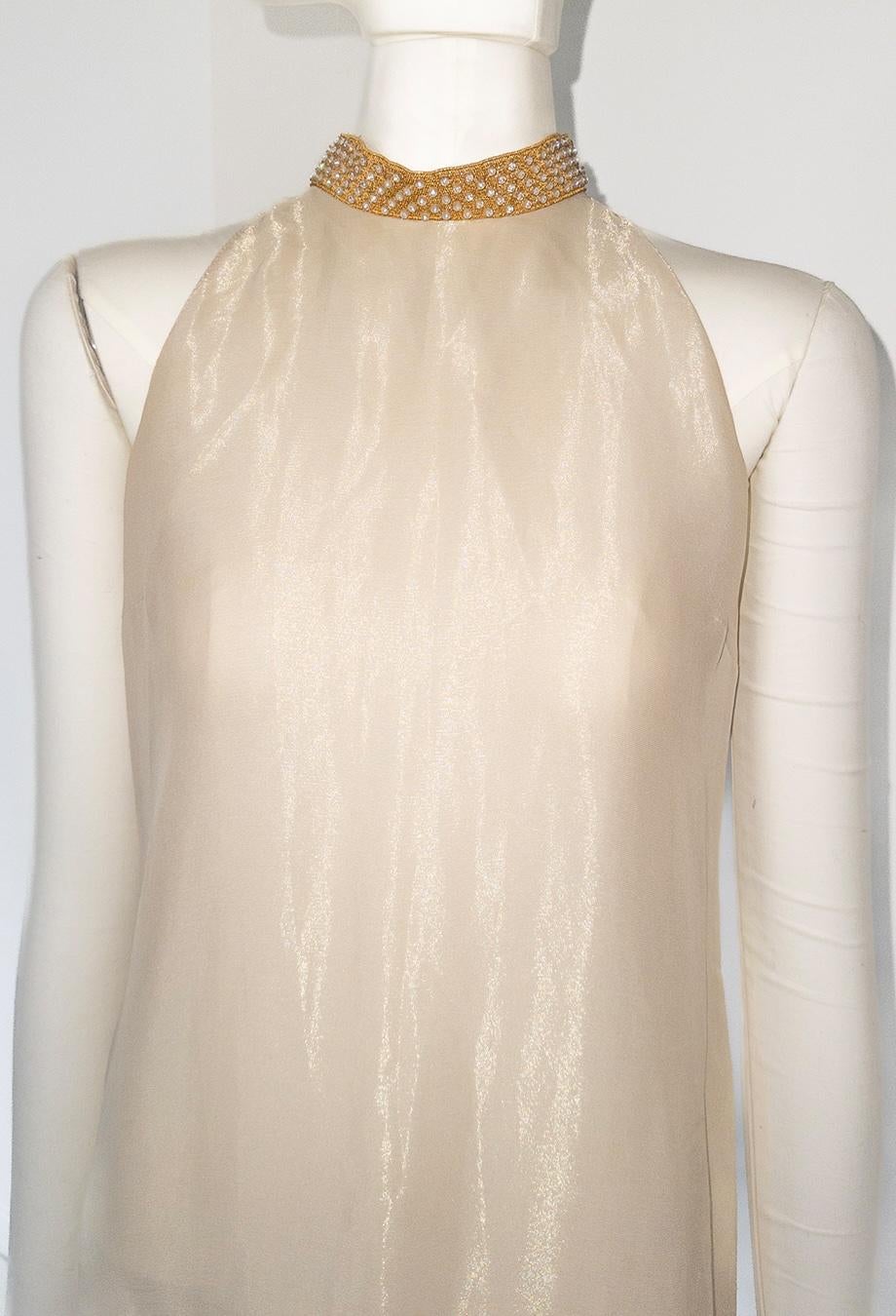 Miu Miu P/E 2000 Final Look Abito da passerella in seta e cristalli IT42 Campaigner d'epoca in vendita 2