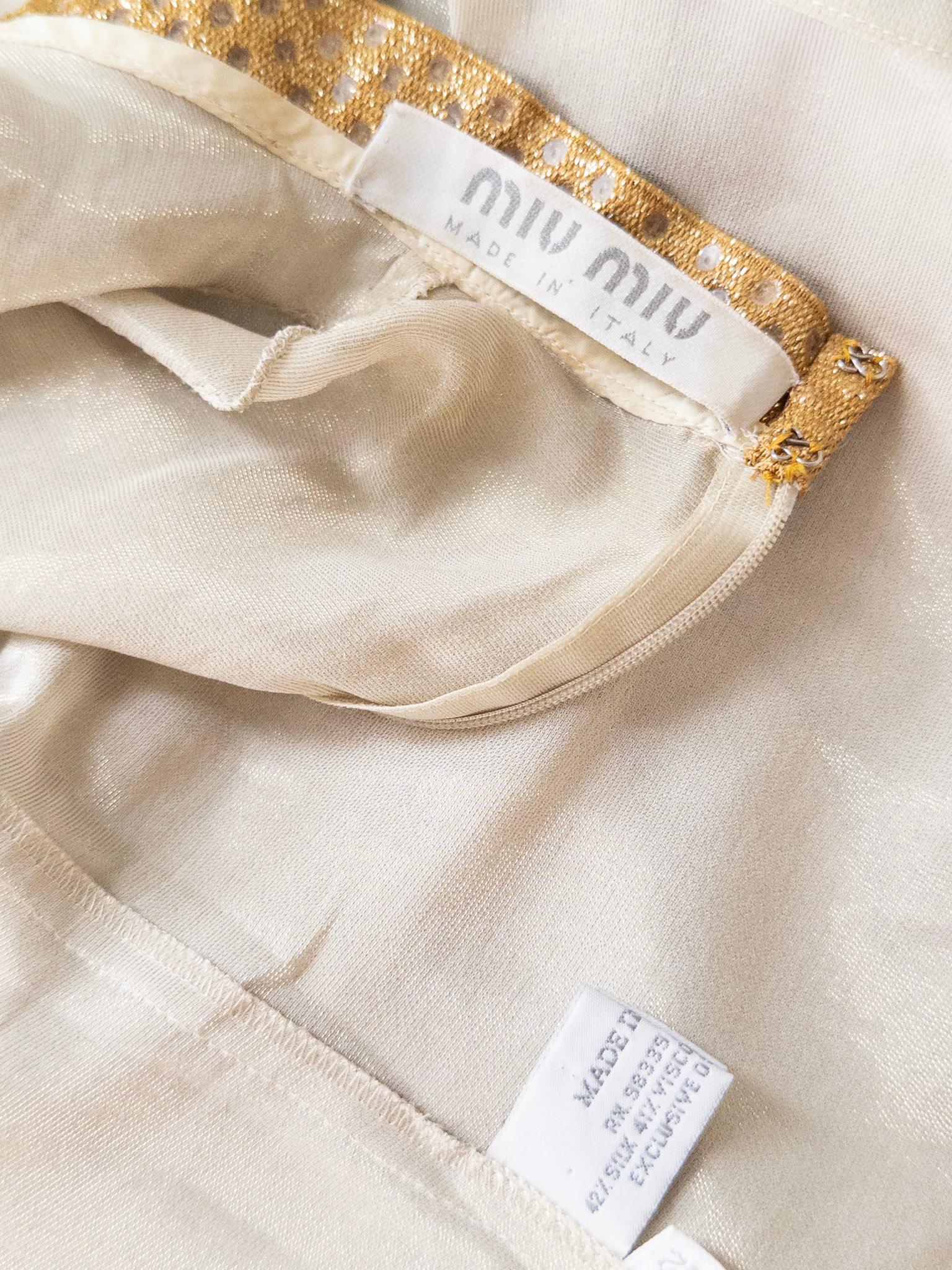 Miu Miu P/E 2000 Final Look Abito da passerella in seta e cristalli IT42 Campaigner d'epoca in vendita 3