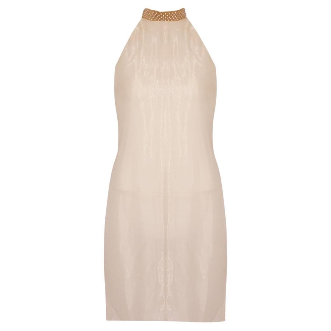 Miu Miu S/S 2000 Final Look Runway Silk Crystal Dress IT42 Vintage Ad Campaign