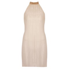 Miu Miu P/E 2000 Final Look Abito da passerella in seta e cristalli IT42 Campaigner d'epoca