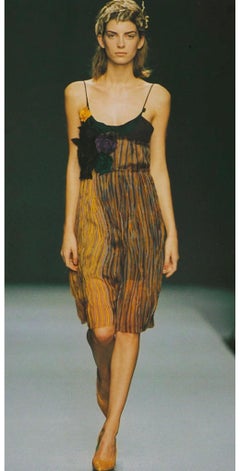 Miu Miu S/S 2004 Silk Camisole Dress with Rose Appliqués