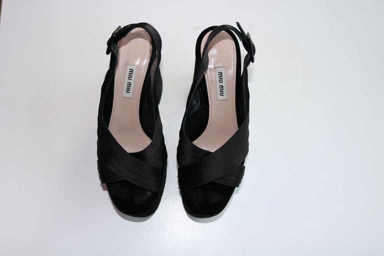 Miu Miu Satin and Velvet Platform Sandal For Sale at 1stDibs | miu miu ...