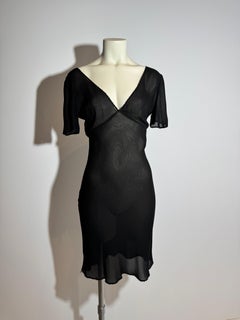 Miu Miu Sheer Black Slip Dress Late 1990s