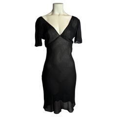 Miu Miu Sheer Black Slip Dress Late 1990s