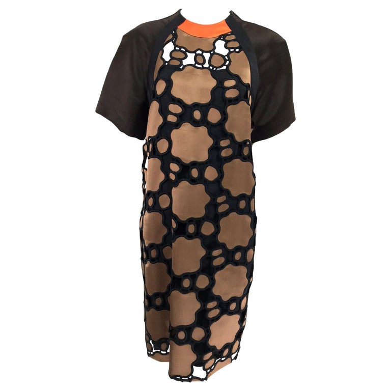 miu miu dress brown Poplin Cinched Waist Dress