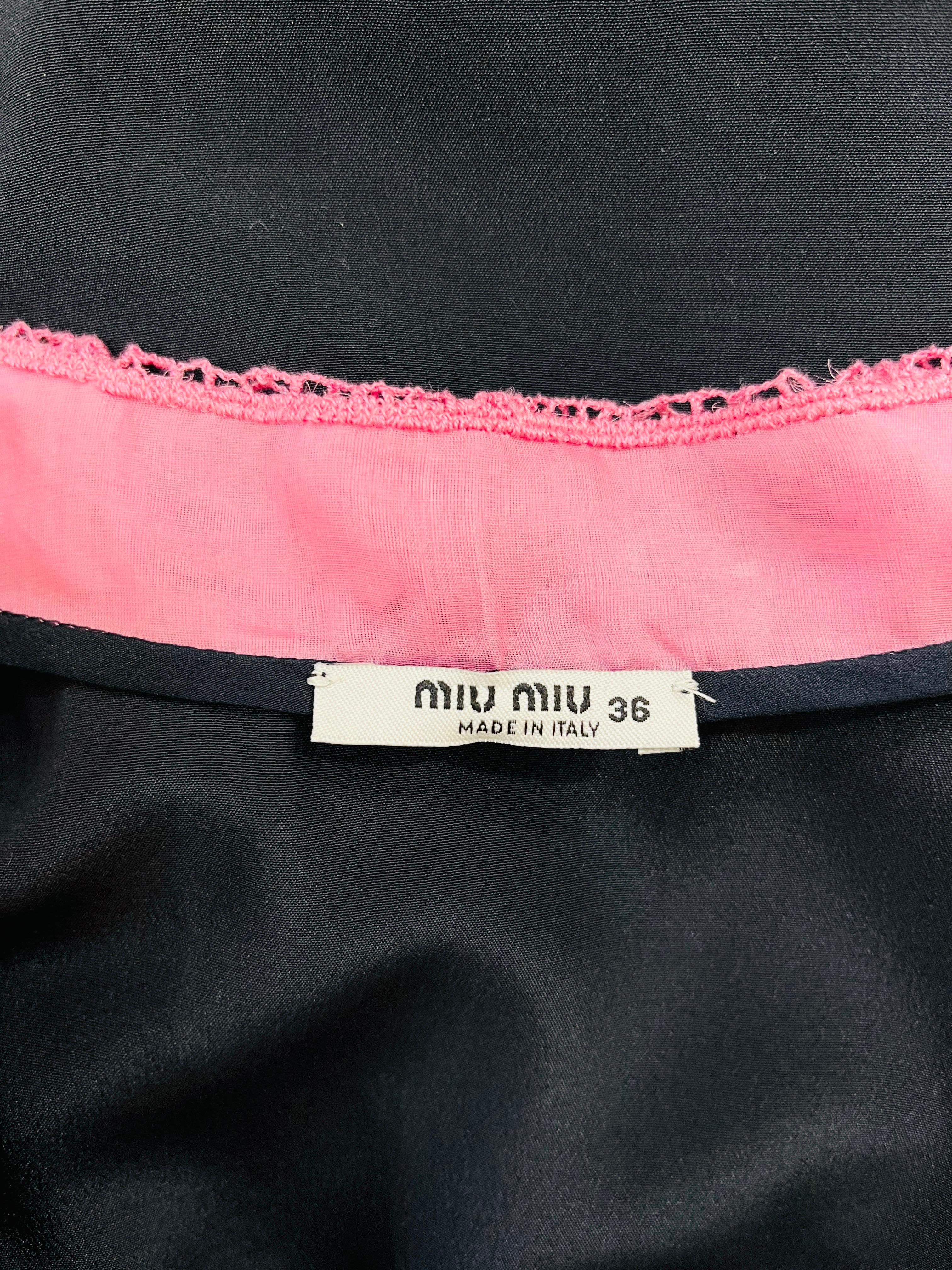 Women's Miu Miu Silk Dress With Heart Lace Collar For Sale