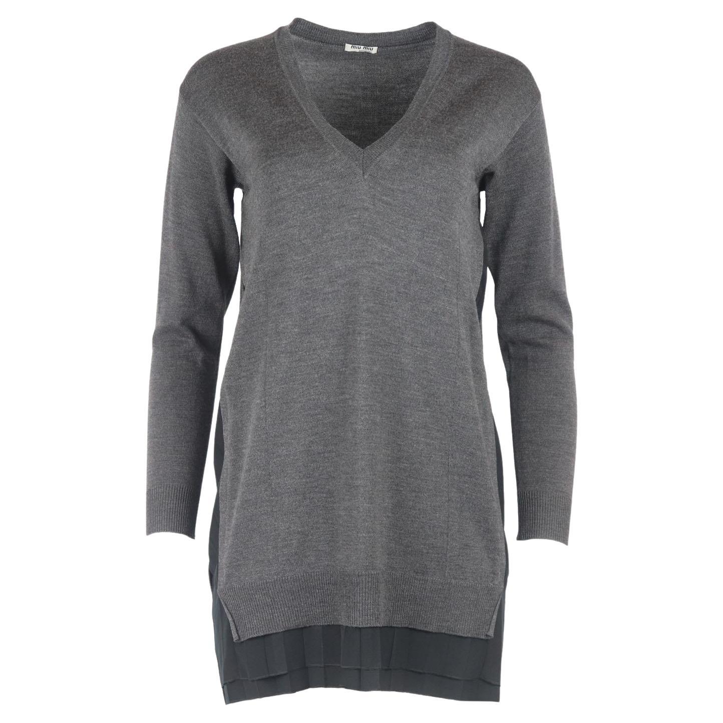 Miu Miu Silk Trimmed Wool Sweater Dress IT 38 UK 6