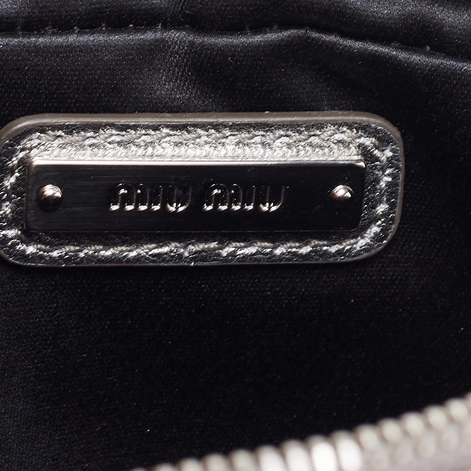 Miu Miu Silver Matelassé Leather Convertible Belt Bag 3