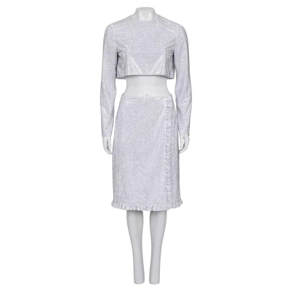 Miu Miu Silver Skirt Suit Sz.38 For Sale