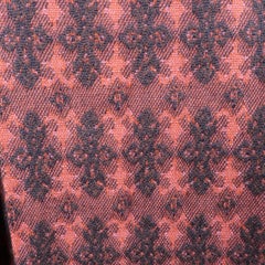 Miu Miu Burgundy Brocade Textured Virgin Wool Pleated Skirt