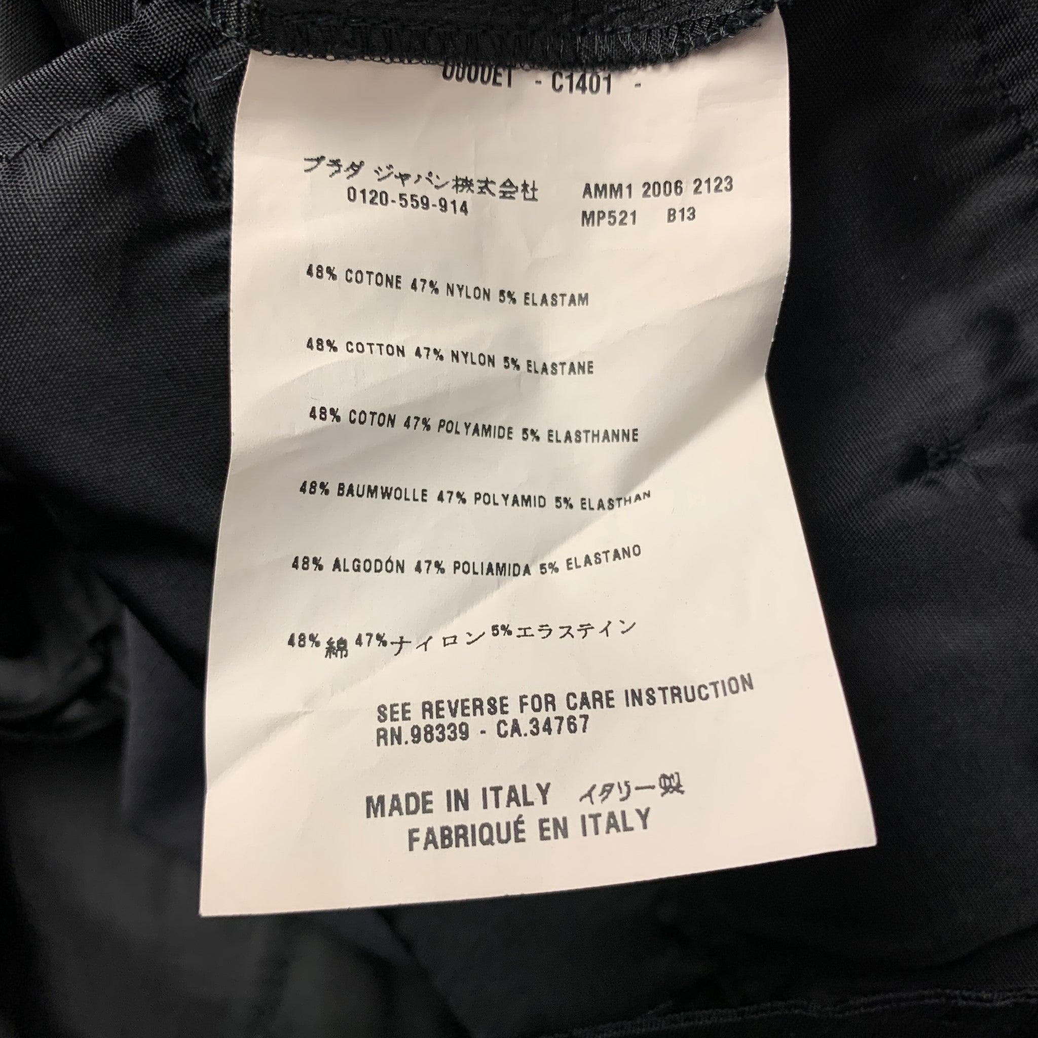 MIU MIU Size 2 Black Cotton Blend Narrow Leg Dress Pants In Good Condition For Sale In San Francisco, CA