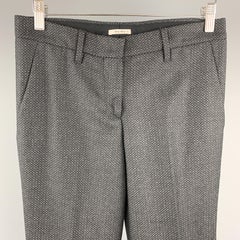 MIU MIU Size 2 Grey Houndstooth Wool Dress Pants