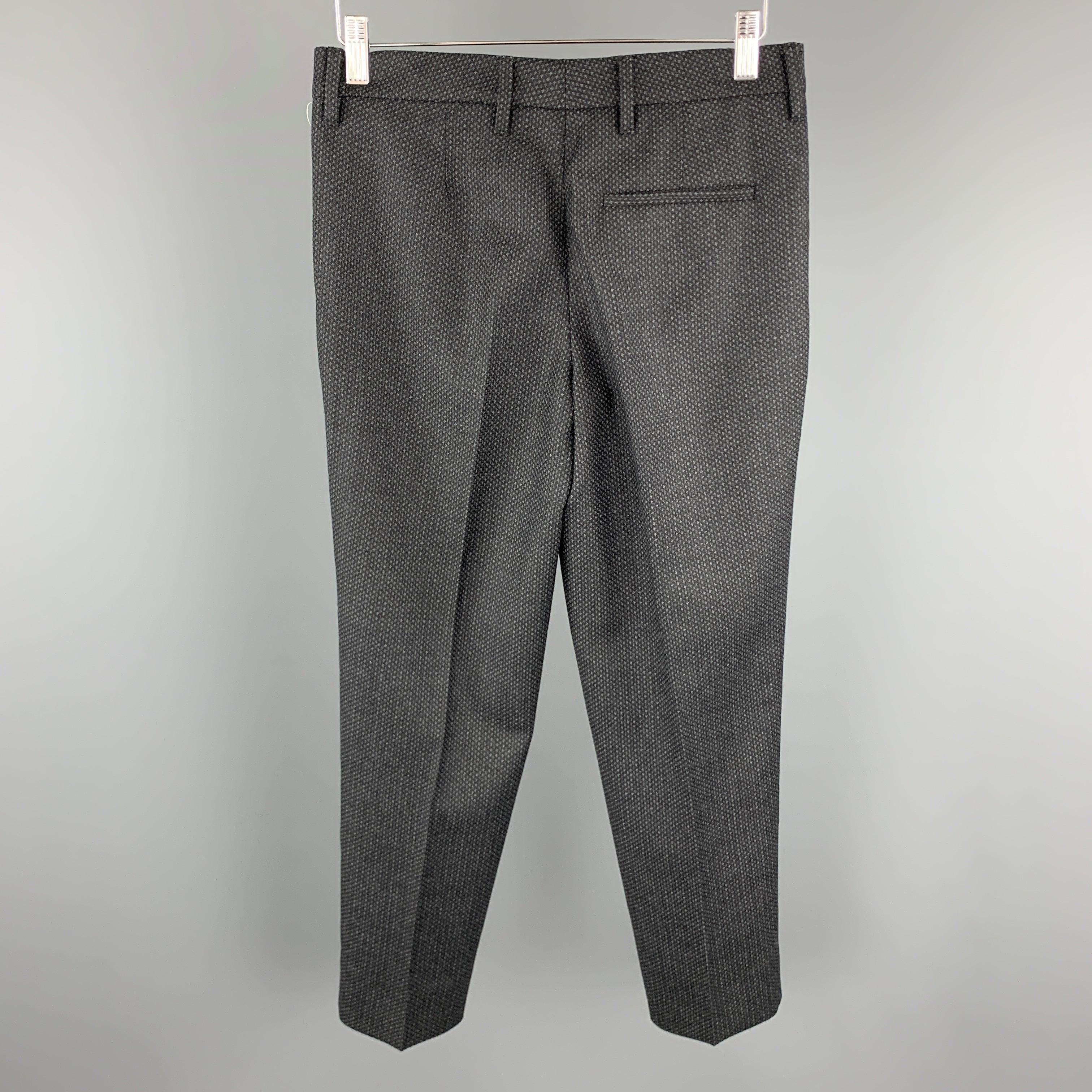 Women's MIU MIU Size 2 Grey Houndstooth Wool Dress Pants For Sale