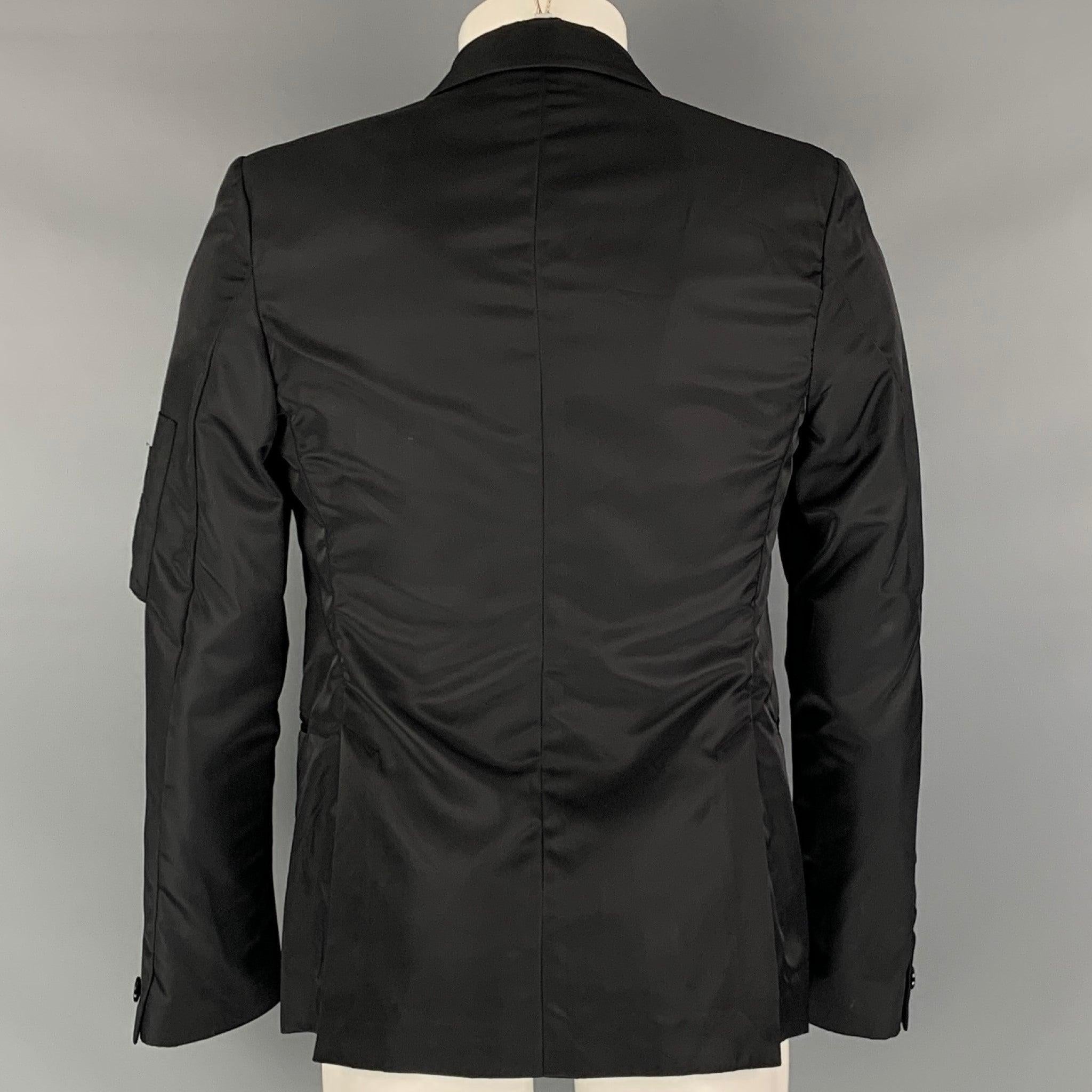 MIU MIU Size 36 Black Solid Shawl Collar Sport Coat In Good Condition In San Francisco, CA