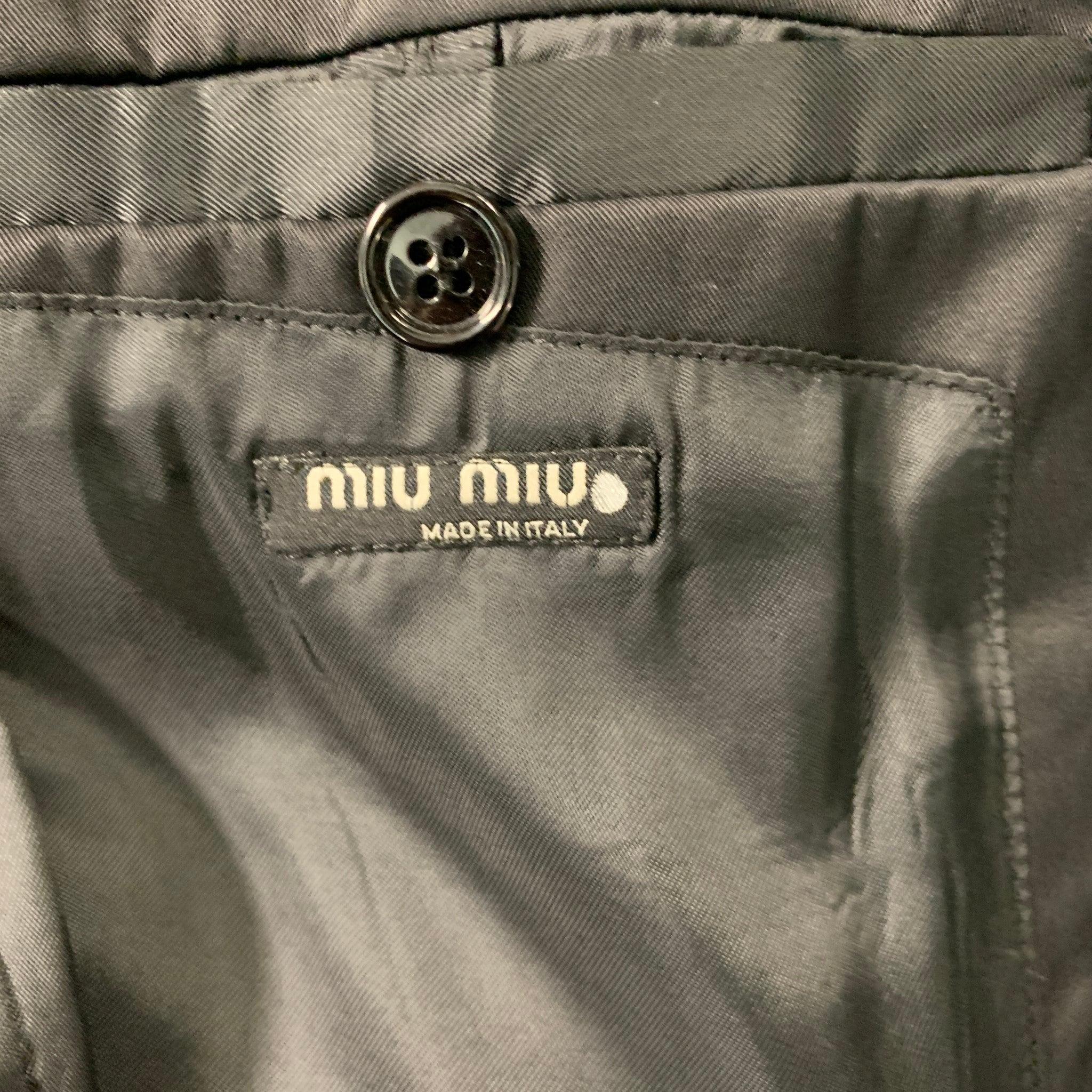 Men's MIU MIU Size 36 Black Solid Shawl Collar Sport Coat