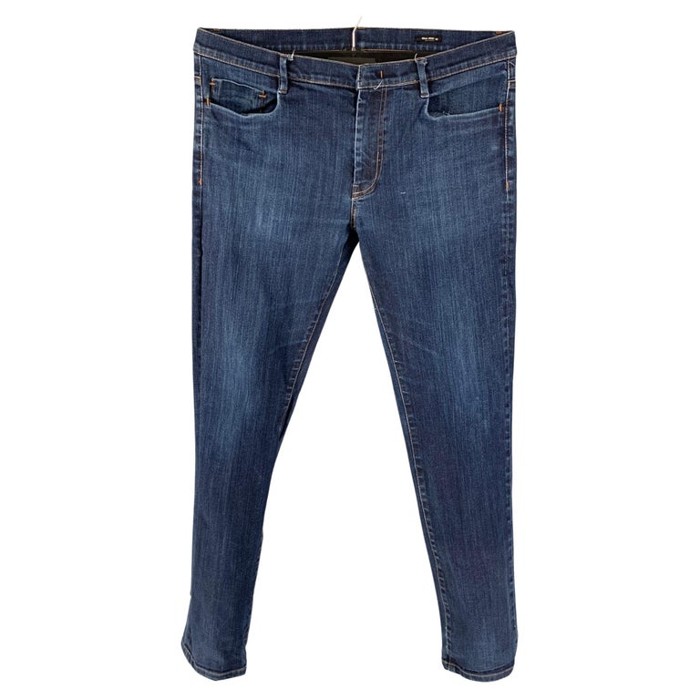 MIU MIU Size 36 Indigo Wash Cotton Polyurethane Jeans For Sale at 1stDibs |  miu miu face wash, polyurethane in jeans, miu miu elastic waist trousers