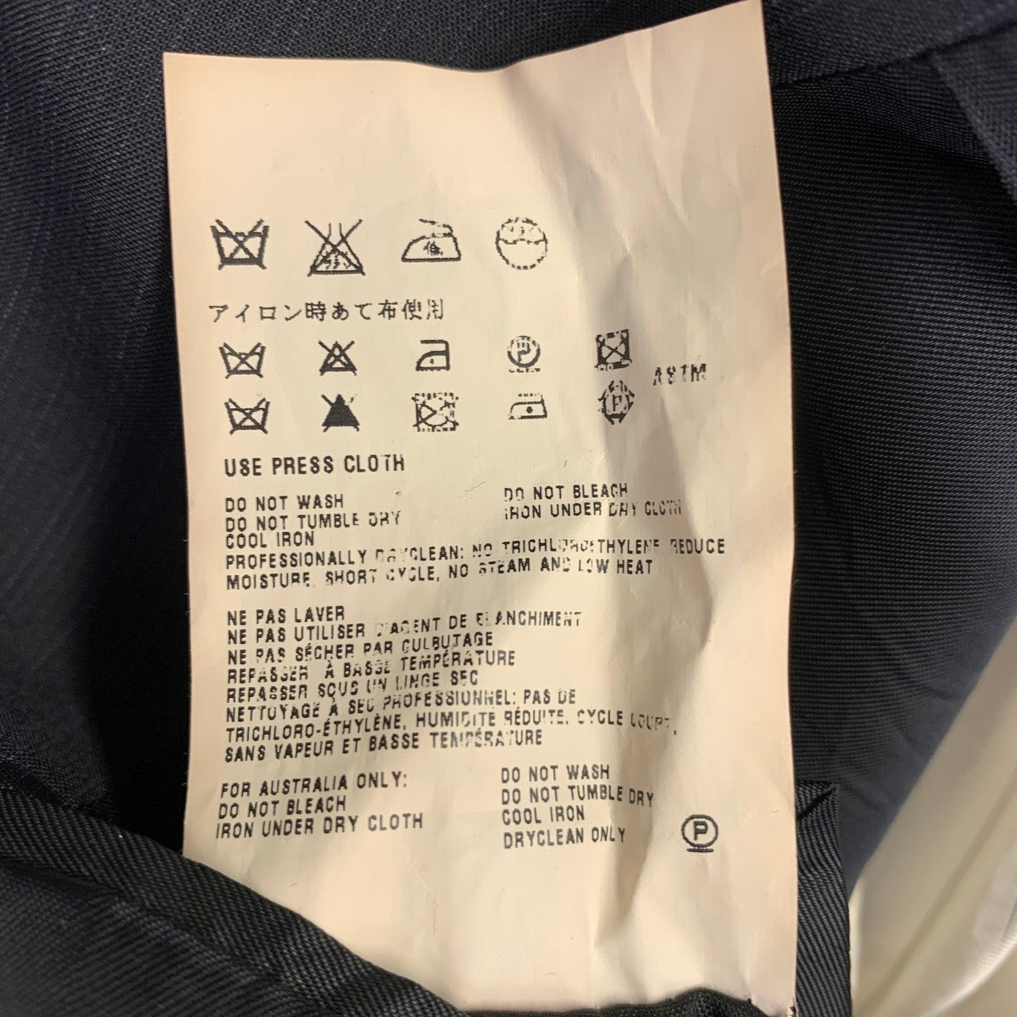 MIU MIU Taglia 38 Abito gessato nero blu in misto lana vergine con risvolto a tacca in vendita 5