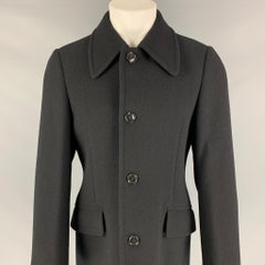 MIU MIU Size 38 Black Wool / Nylon Buttoned Coat