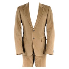MIU MIU Size 40 Khaki Corduroy Cotton Blend Notch Lapel Suit