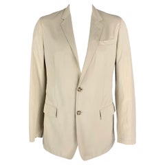 MIU MIU Talla 42 Abrigo deportivo de algodón beige de un solo botón