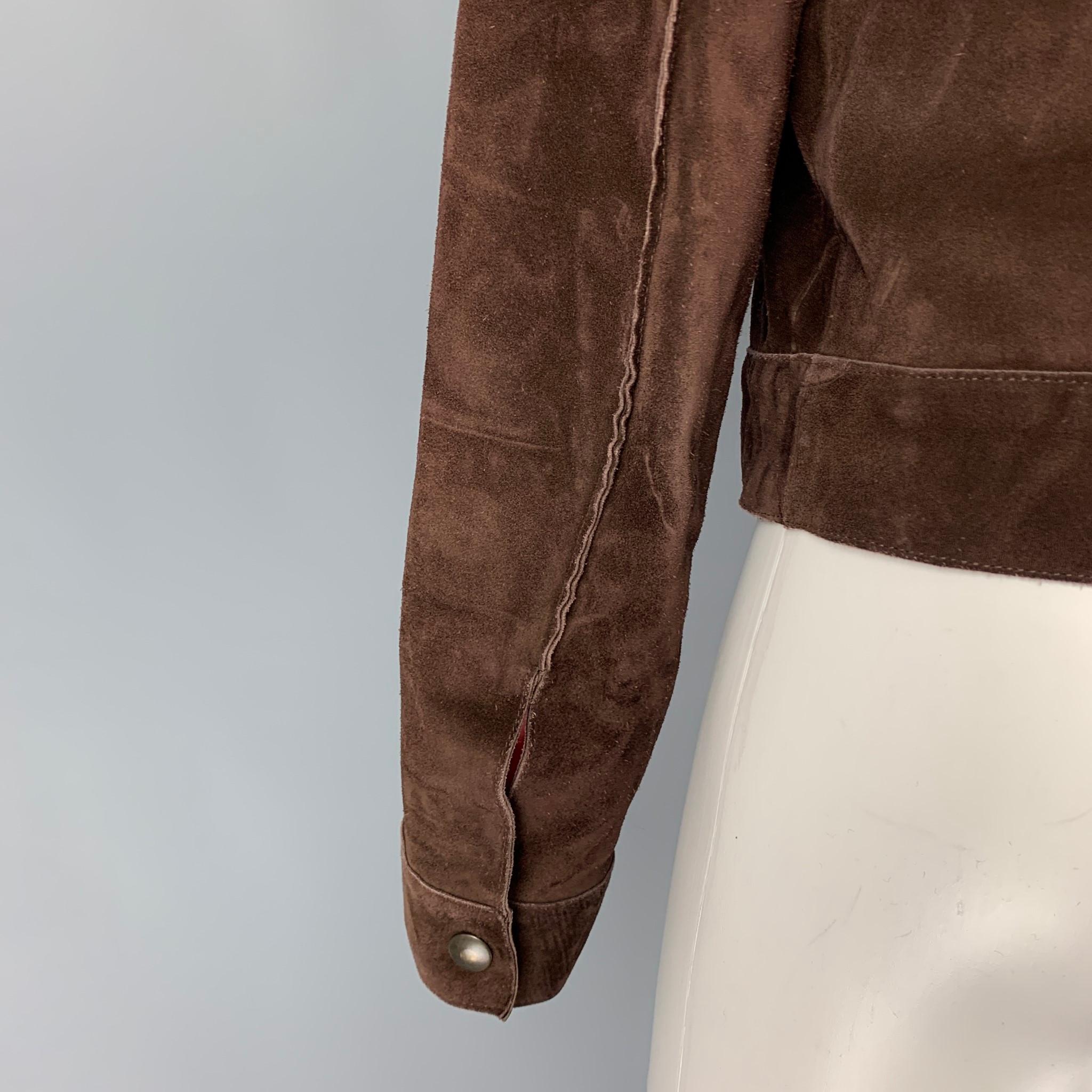 Women's MIU MIU Size 6 Brown Suede Snaps Jacket