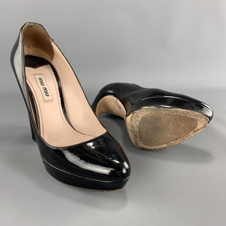 miu miu leather platform pumps