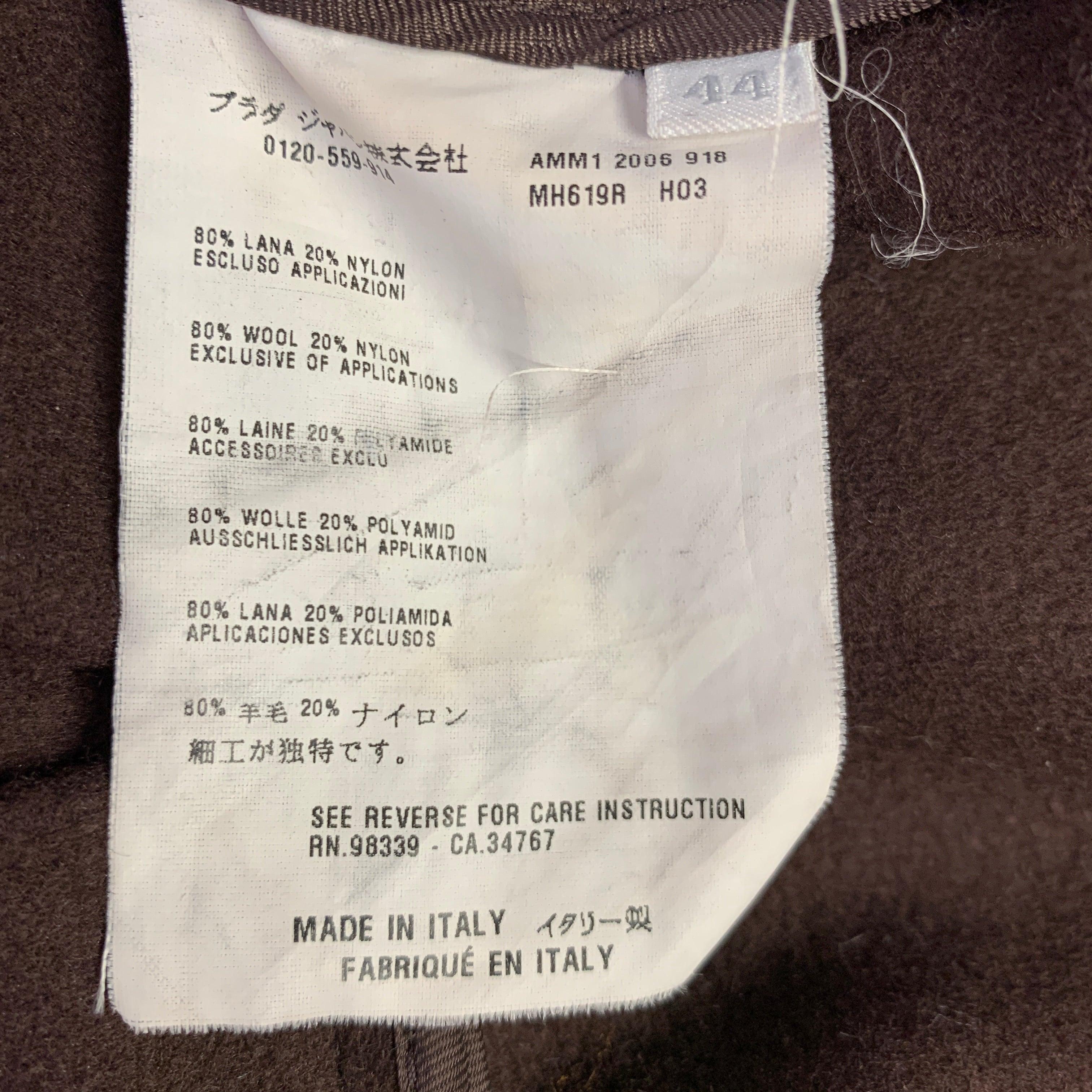 MIU MIU Taglia 8 Abito con gonna a pieghe in lana e nylon marrone in vendita 3