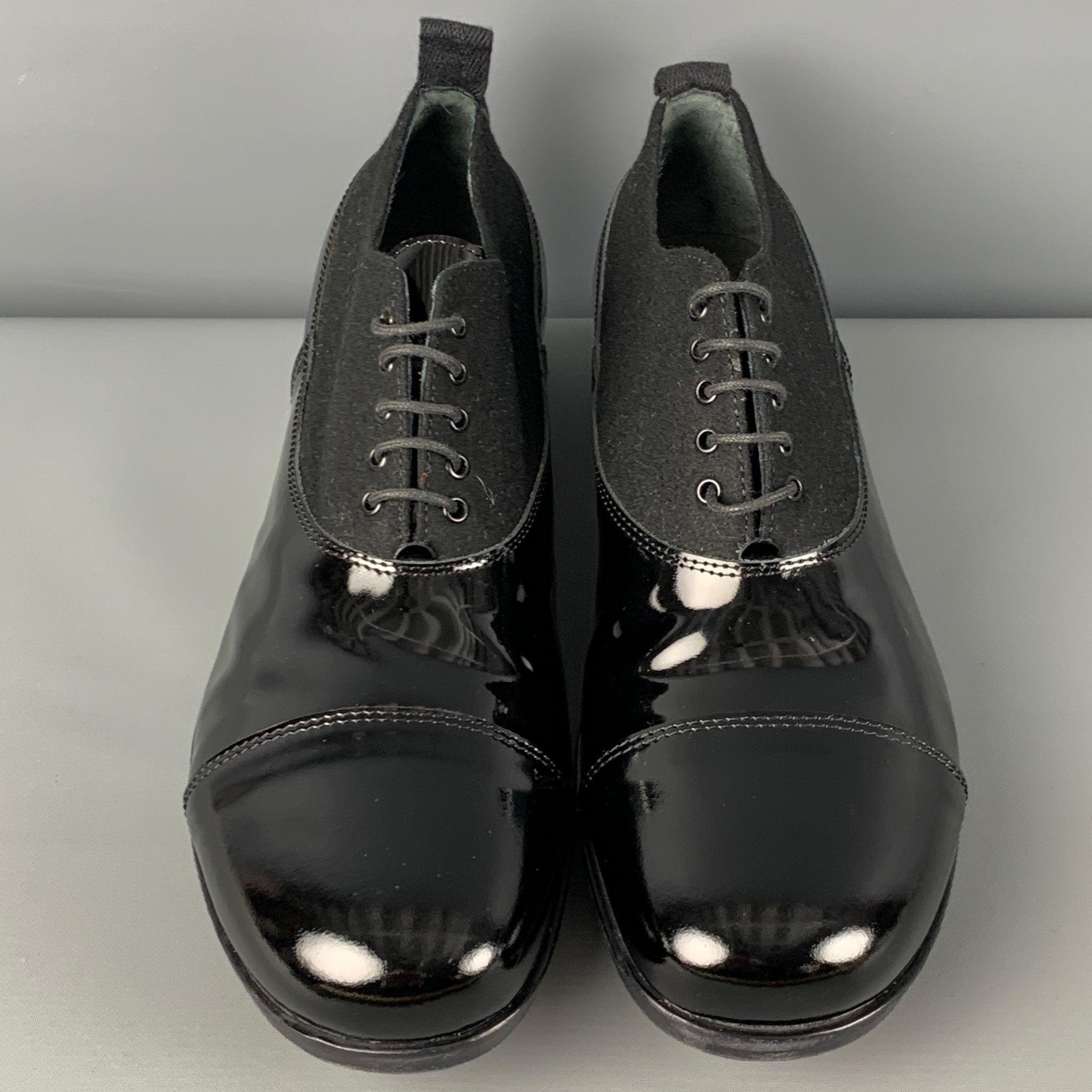 Men's MIU MIU Size 9 Black Mixed Materials Leather Shoes For Sale