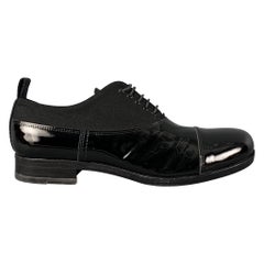 MIU Schuhe aus schwarzem Leder, gemischten Materialien, Größe 9