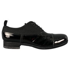 MIU MIU Size 9 Black Mixed Materials Leather Shoes