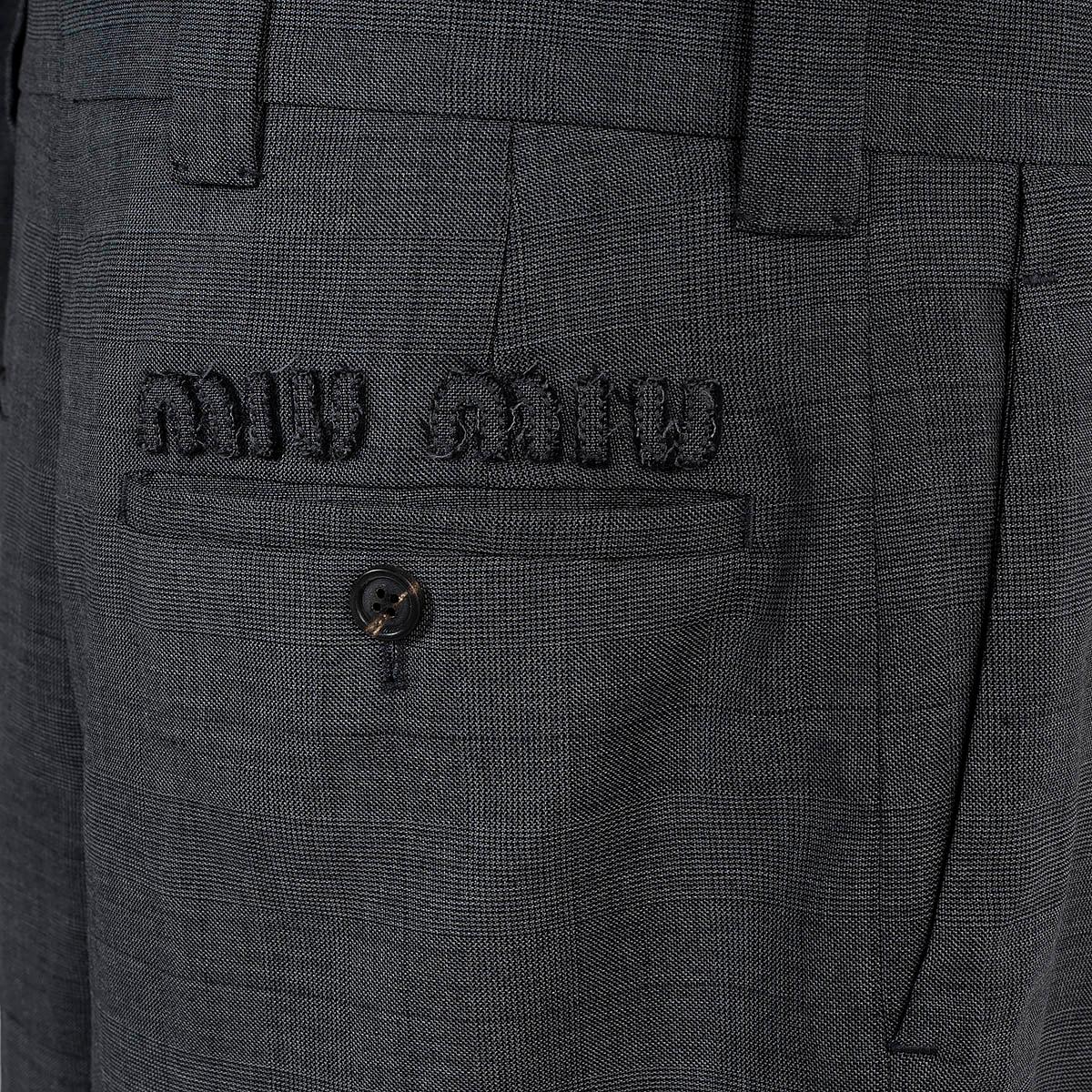 Women's MIU MIU Slate grey wool 2022 BEMUDA Shorts Pants 40 S For Sale