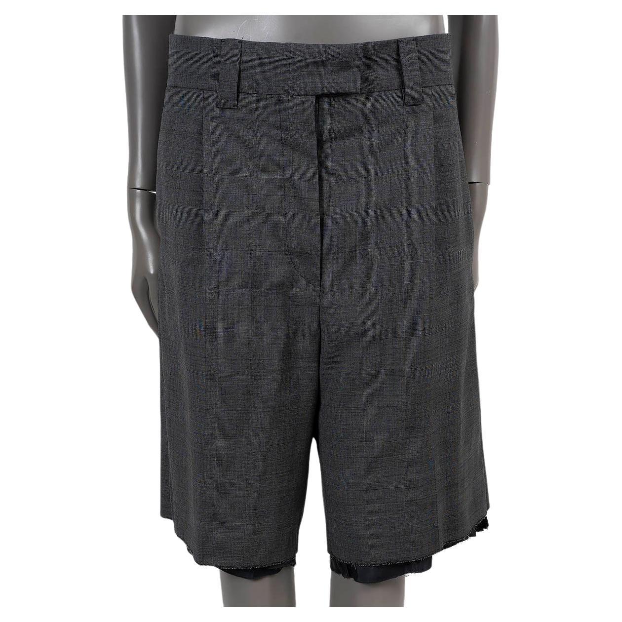 MIU MIU Slate grey wool 2022 BEMUDA Shorts Pants 40 S For Sale