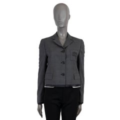 MIU gris ardoise 2022 LAYERED CROPPED Blazer Jacket 42 L