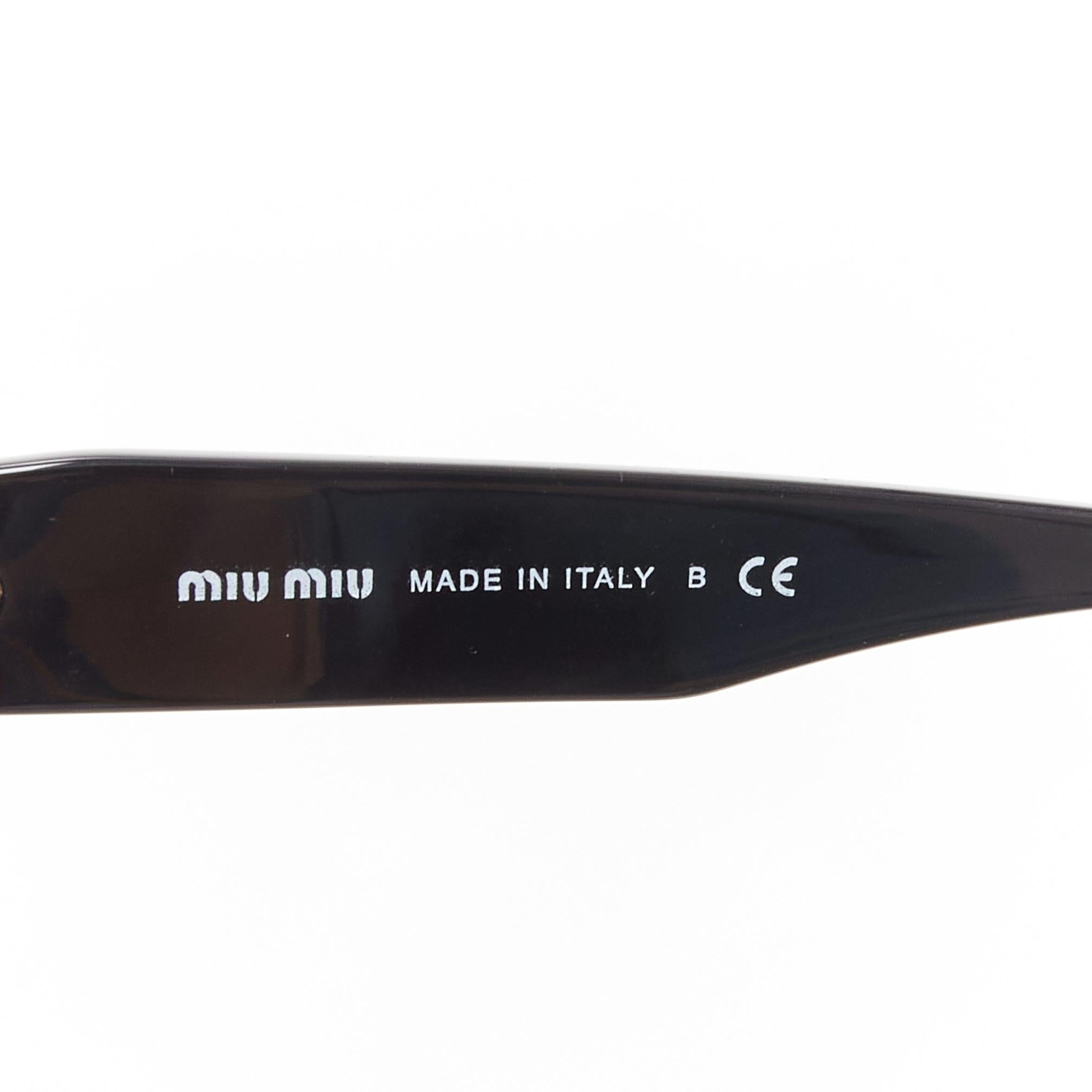 MIU MIU SMU110 black angular frame gradient brown lens cut off sunglasses 1