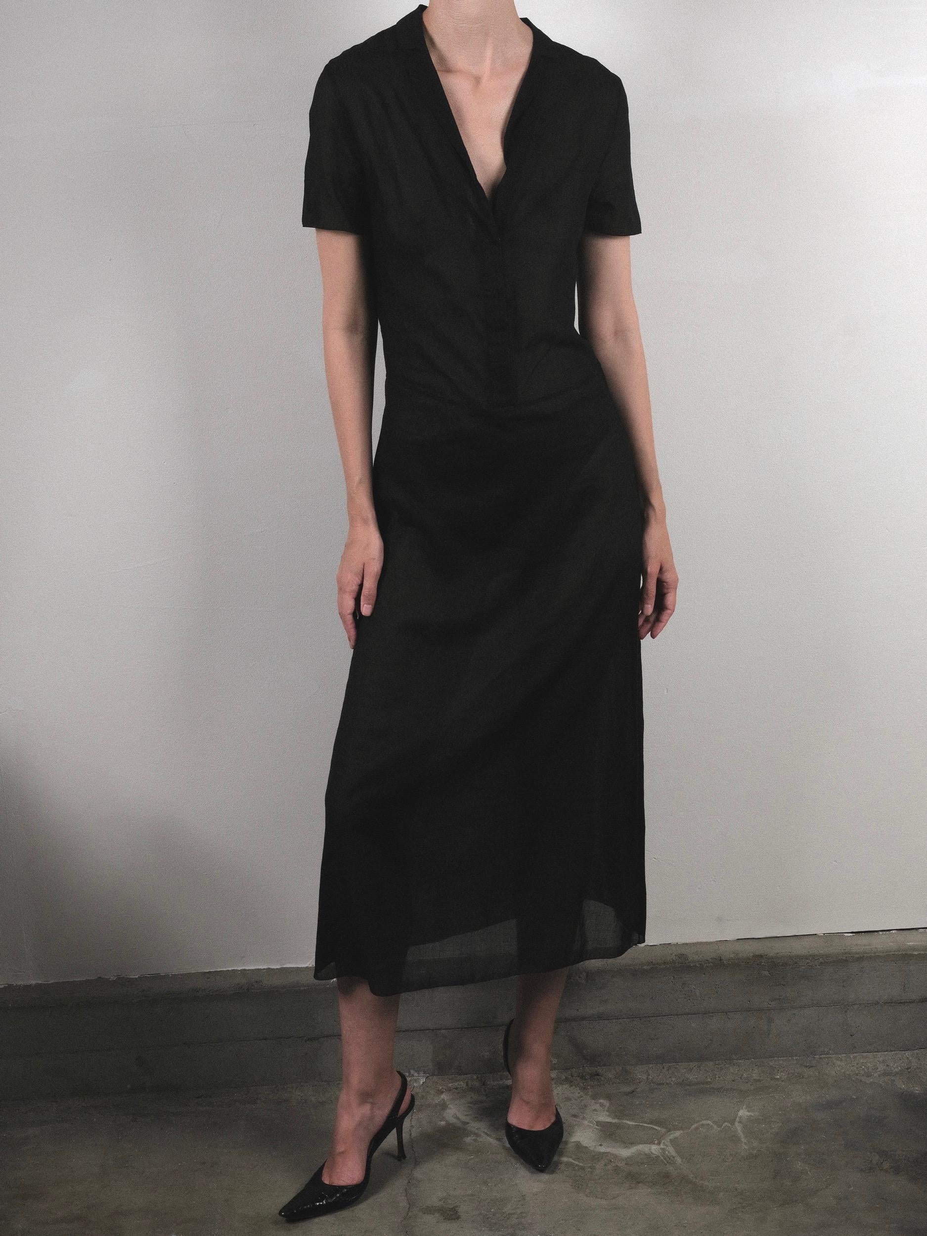 Miu Miu Spring/Summer 1997 Sheer Black Cotton Dress IT42 Runway Documented 6