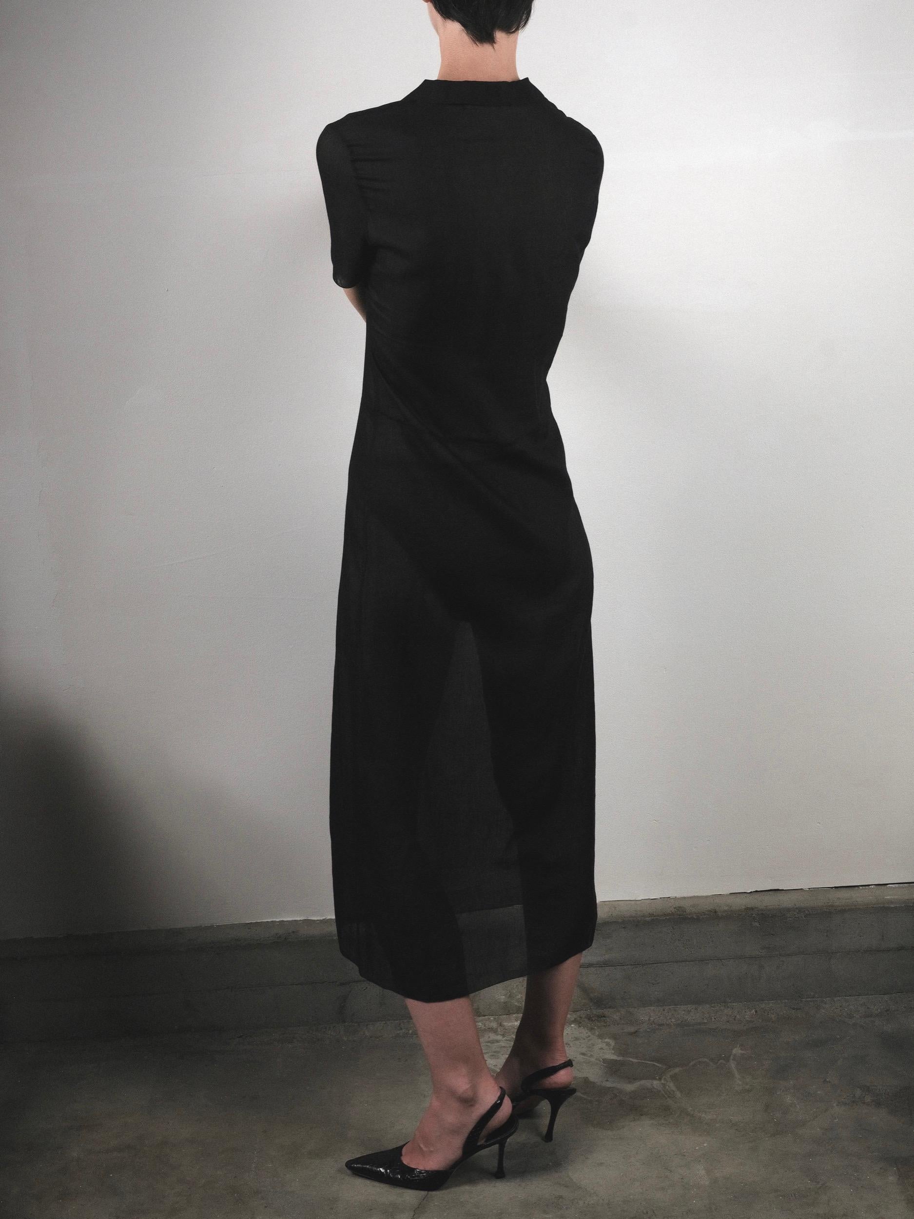 Miu Miu Spring/Summer 1997 Sheer Black Cotton Dress IT42 Runway Documented 9