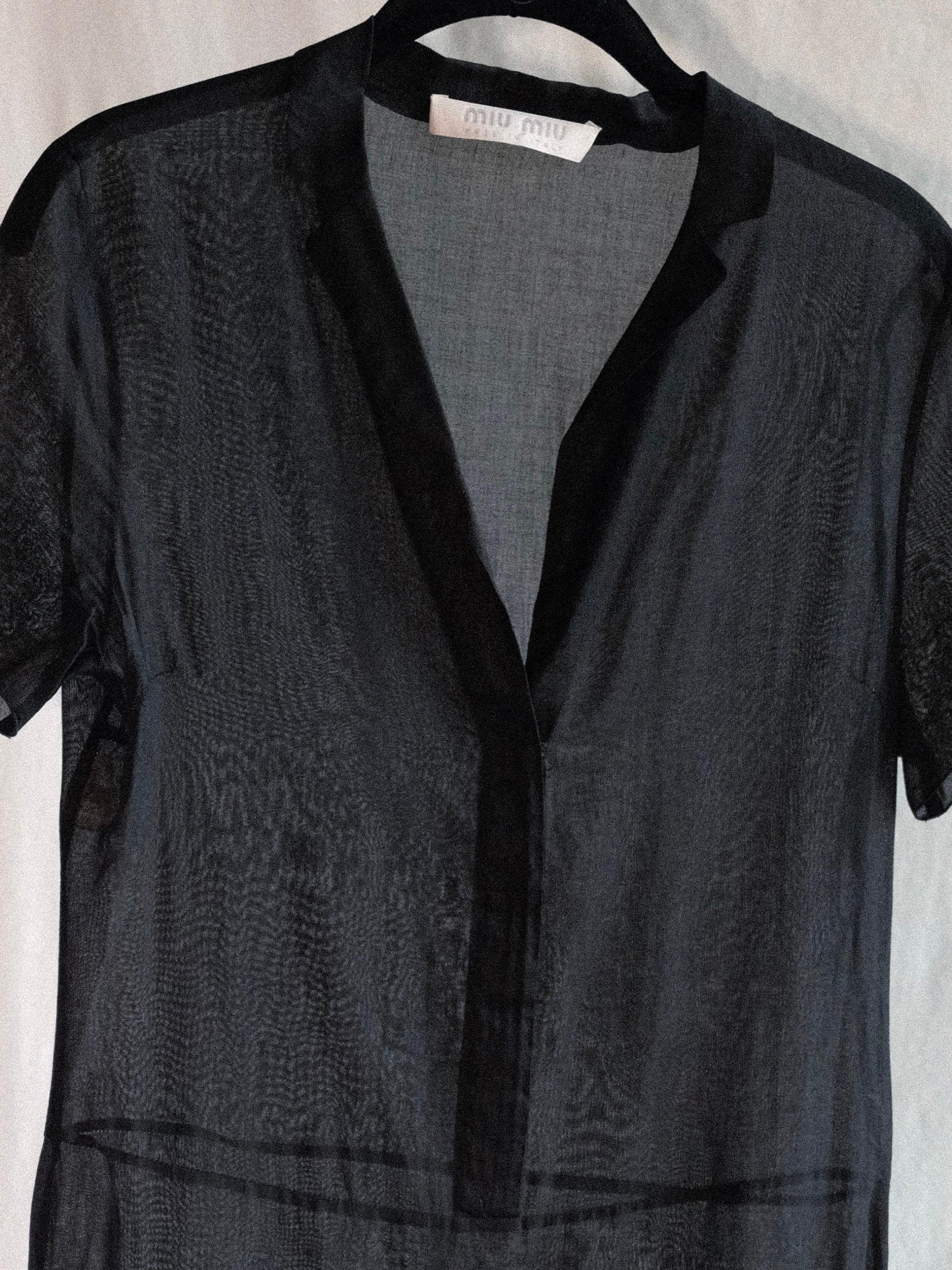 Miu Miu Spring/Summer 1997 Sheer Black Cotton Dress IT42 Runway Documented 11