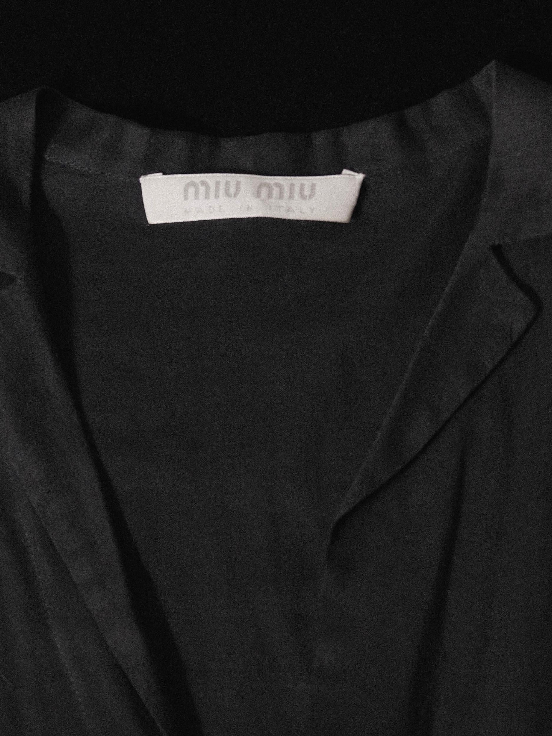 Miu Miu Spring/Summer 1997 Sheer Black Cotton Dress IT42 Runway Documented In Good Condition In Los Angeles, CA