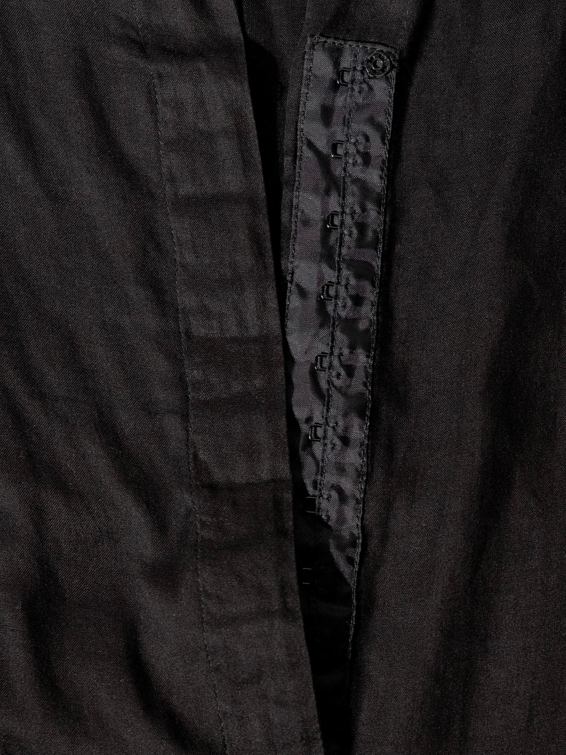 Women's Miu Miu Spring/Summer 1997 Sheer Black Cotton Dress IT42 Runway Documented