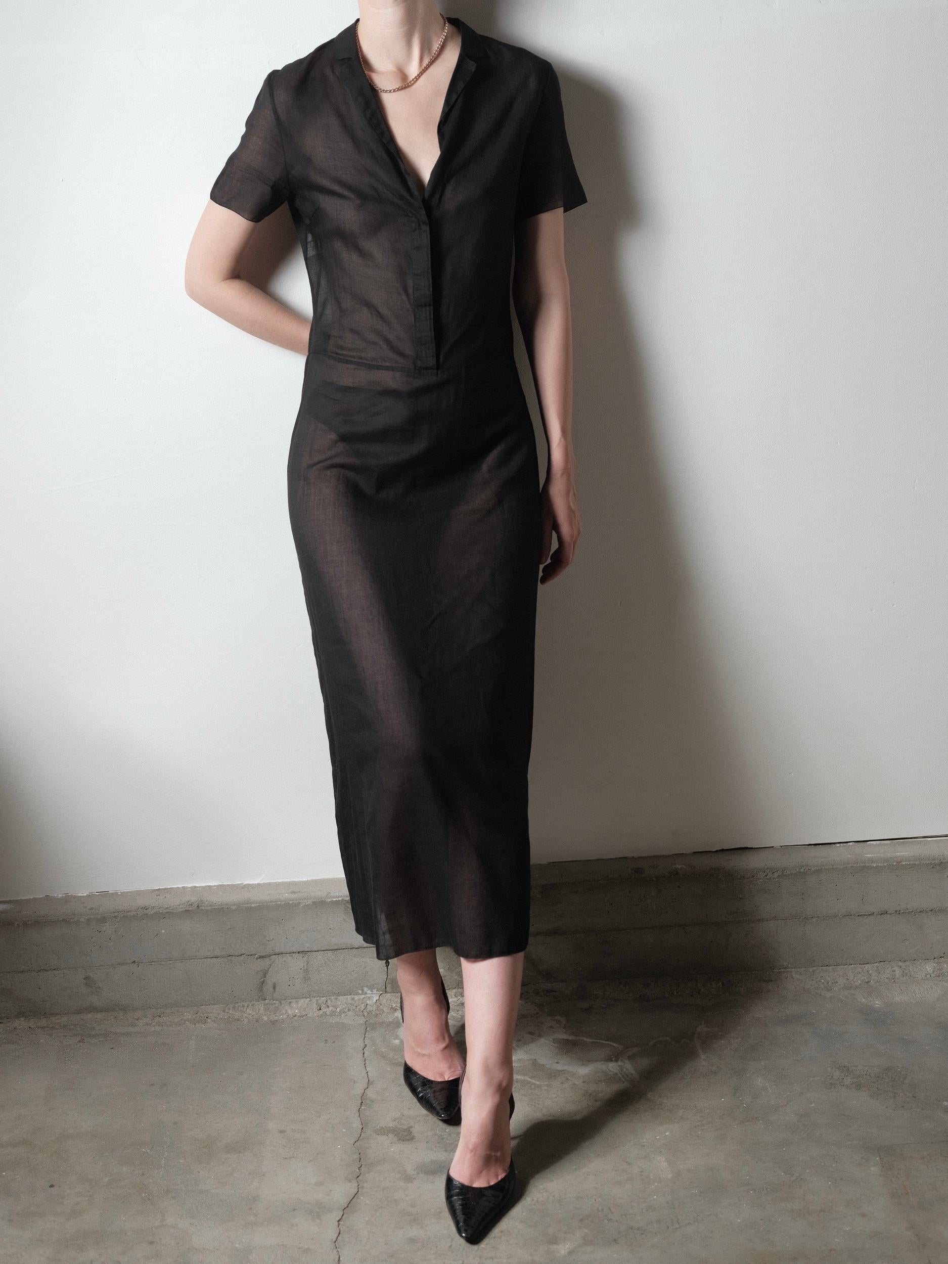 Miu Miu Spring/Summer 1997 Sheer Black Cotton Dress IT42 Runway Documented 4