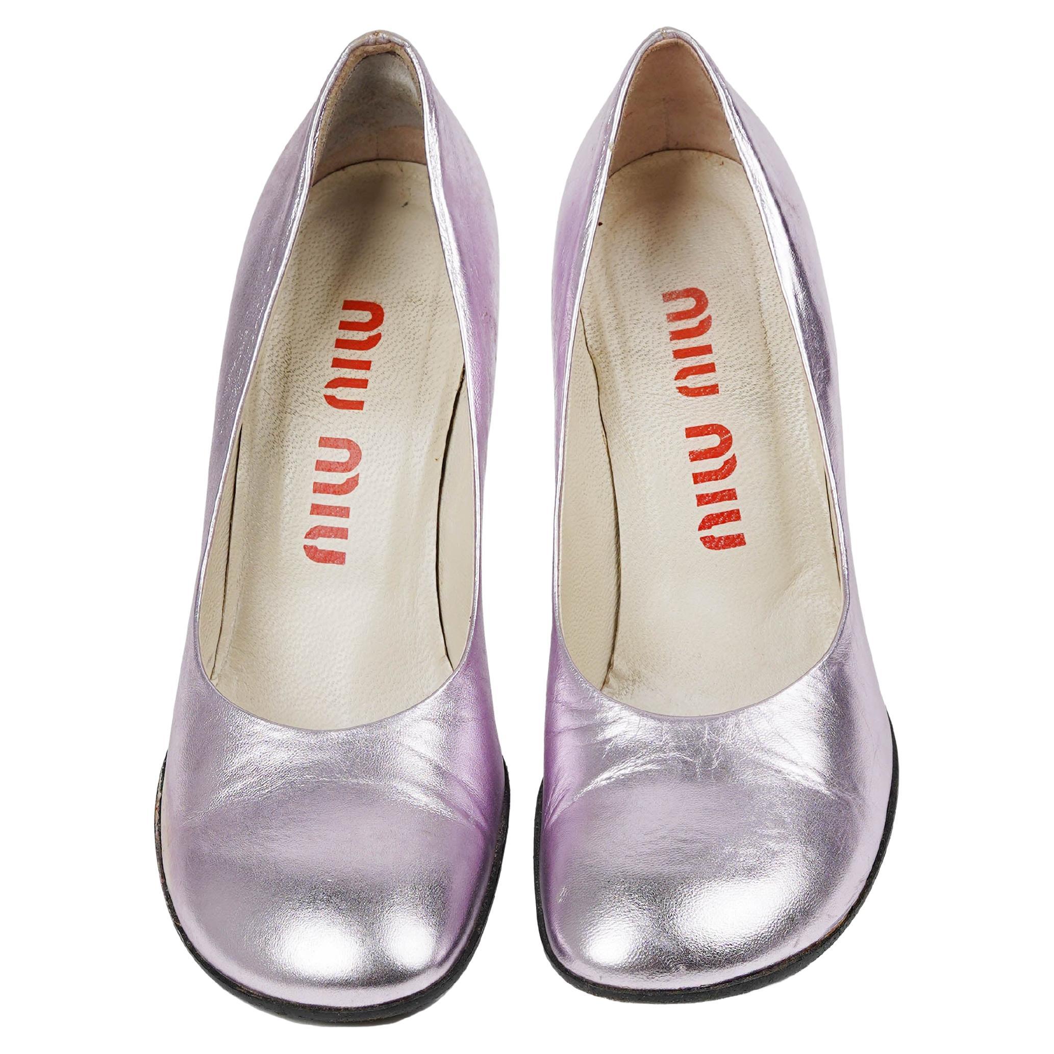 Miu Miu Spring/Summer 1998 Lilac Runway Heels with Mirror Heel