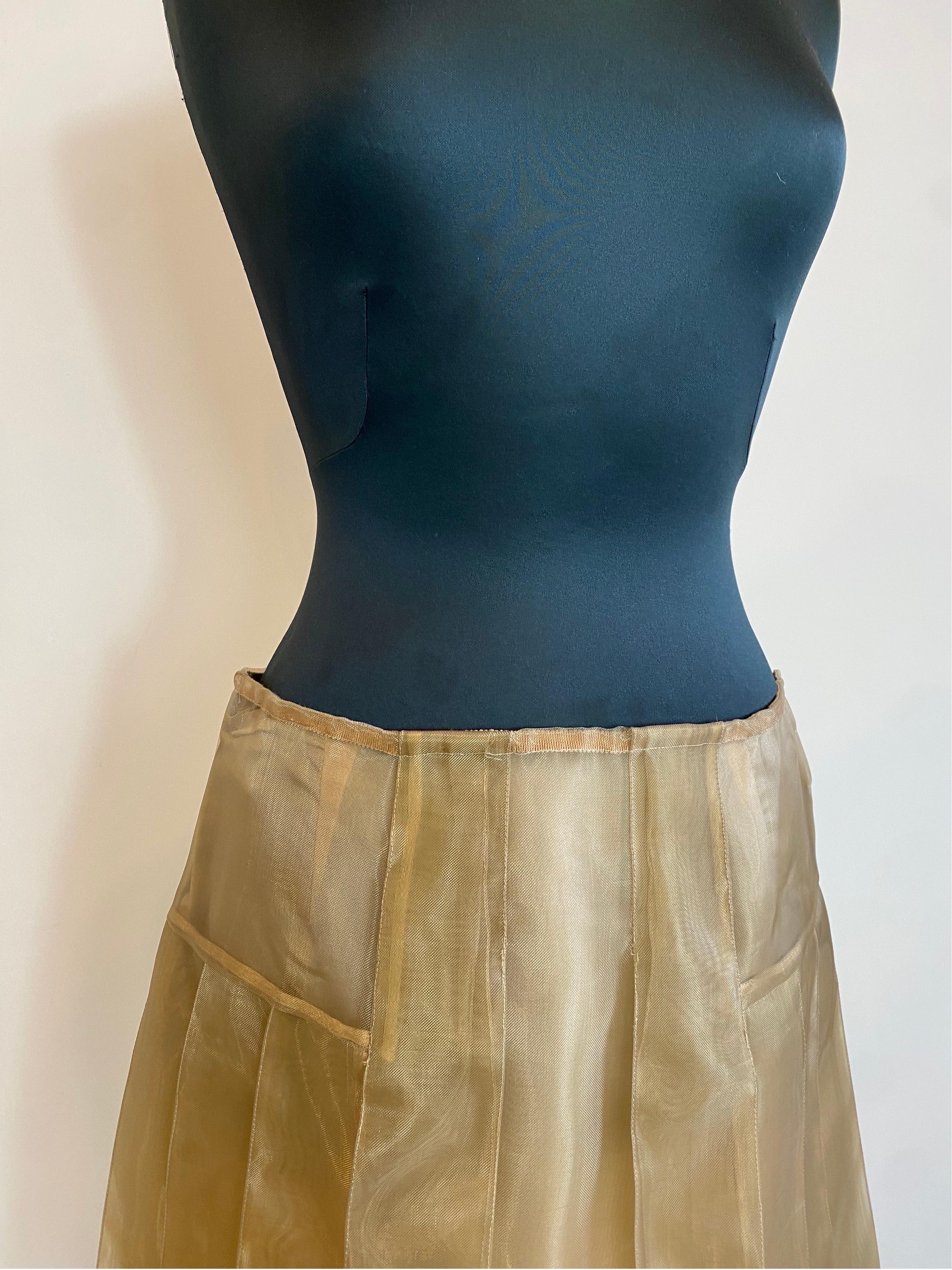 Women's or Men's Miu Miu Spring Summer 2000 pleated Beige Skirt For Sale