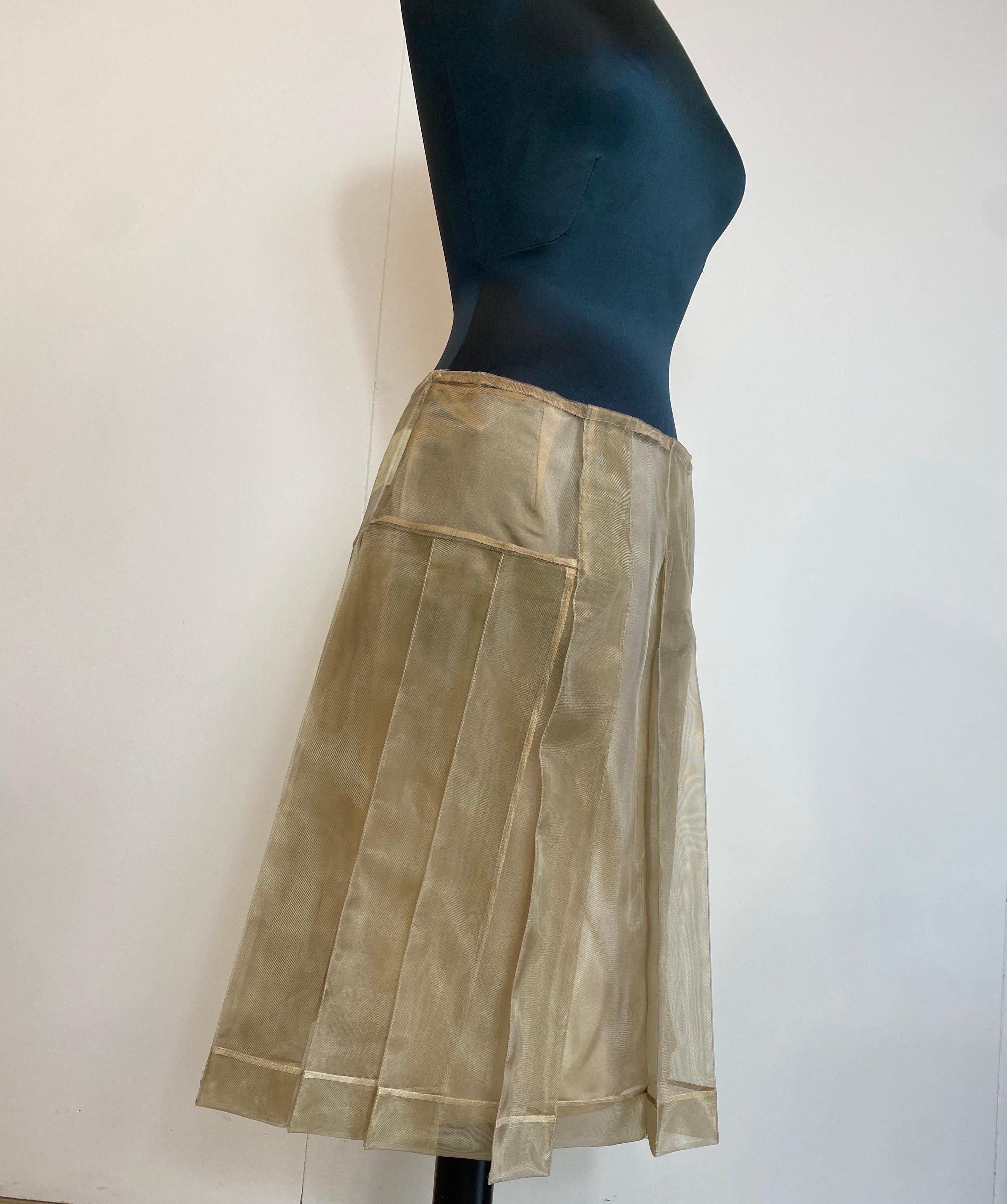 Miu Miu Spring Summer 2000 pleated Beige Skirt For Sale 1