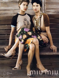 Miu Miu Spring/Summer 2004 Floral Silk Jacquard Pleated Skirt