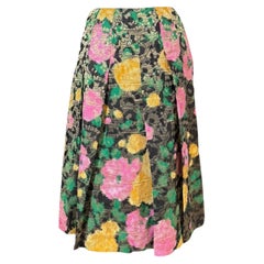 Miu Miu Spring/Summer 2004 Floral Silk Jacquard Pleated Skirt
