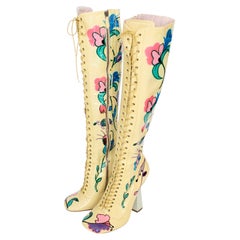 Miu Miu SS2014 Knöchelhohe Stiefel mit Blumenmuster (39)