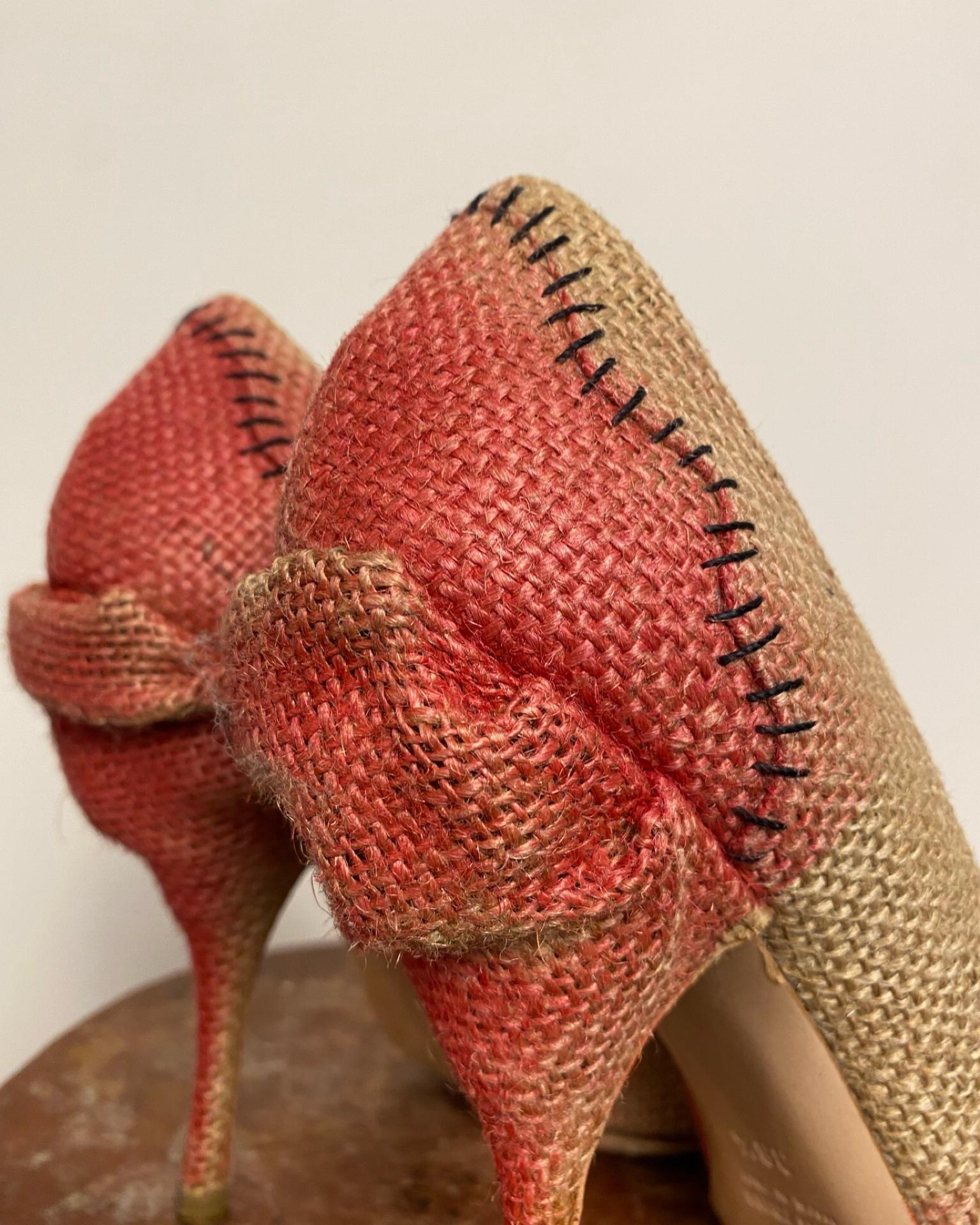 MIU MIU Gesteppte Raffia Pumps SS2009 im Angebot 1