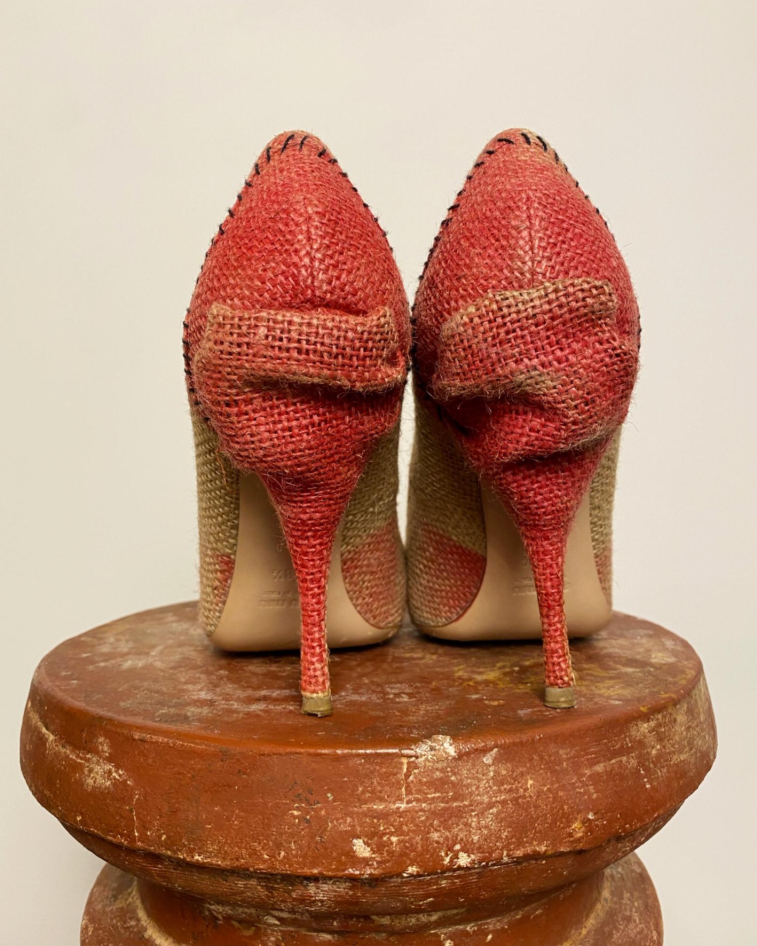 MIU MIU Gesteppte Raffia Pumps SS2009 im Angebot 2