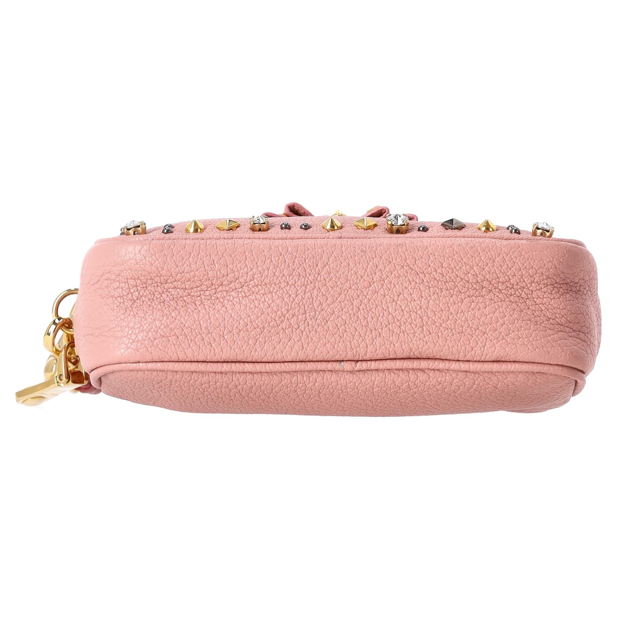 Miu Miu Stud Embellished Leather Pouch/Purse In Excellent Condition In London, GB