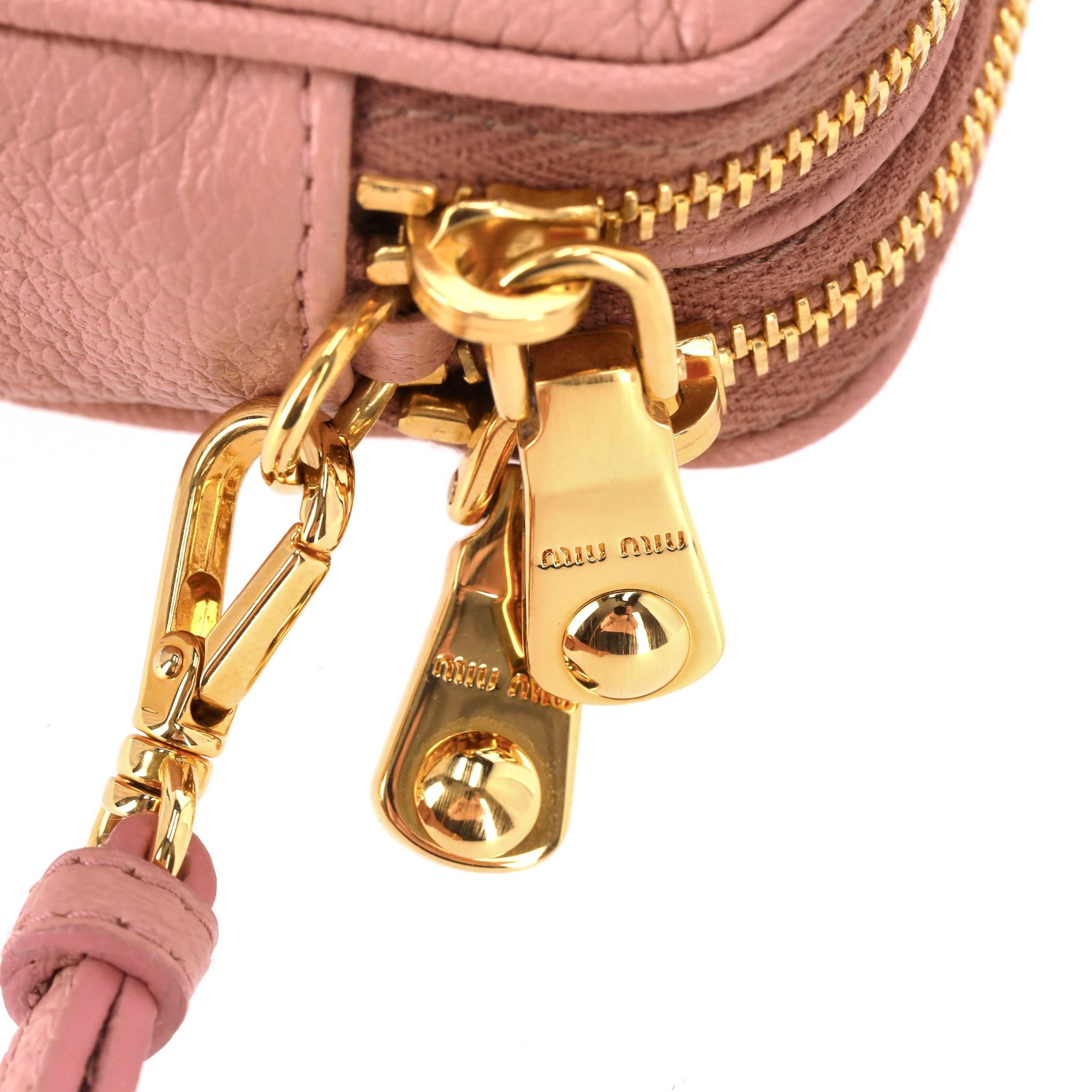 Miu Miu Stud Embellished Leather Pouch/Purse 2